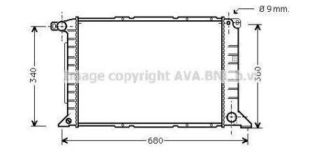 Радиатор охлаждения двигателя Ford Tranzit (96-02) 2,5d AVA AVA COOLING FD2261 (фото 1)