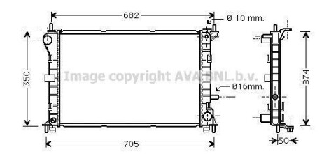 Радиатор охлождения FORD FOCUS I (CAK) (98-) (AVA) AVA COOLING FD2379