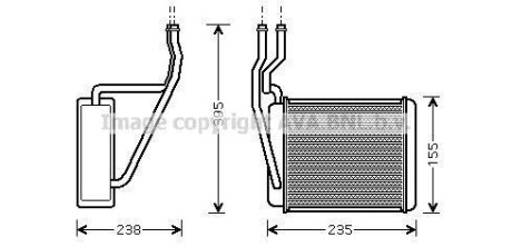 Радіатор обігрівача салону Ford Fiesta Fusion 1,25-1,6i 1,4-1,6TDCI 02>08, MAZDA 2 1,3-1,5i 03> AVA AVA COOLING FD 6329 (фото 1)