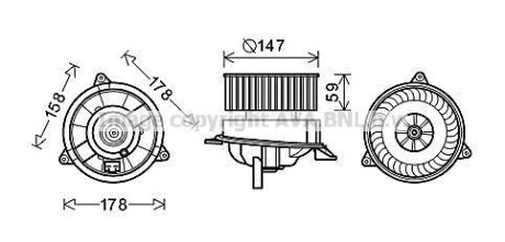 Вентилятор салона FORD FOCUS I (98-) (AVA) AVA COOLING FD8495