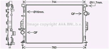 Радіатор MONDEO/FREEL/V/S80 AT 06- (Ava) AVA COOLING FDA2425