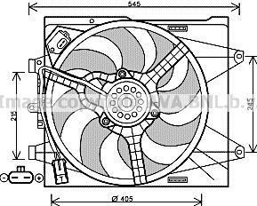 AVA FIAT Вентилятор радіатора 500 0.9/1.4 07- AVA COOLING FT7564