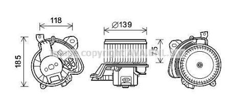 AVA FIAT Вентилятор салона GRANDE PUNTO 1.4 07-, LINEA 1.4 07- AVA COOLING FT8433 (фото 1)