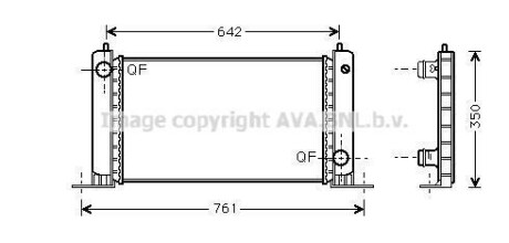 AVA FIAT Радіатор системи охолодження STILO 1.4 16V 2004-01-01 - 2006-11-01 AVA COOLING FTA2243 (фото 1)