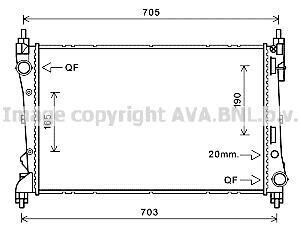 Радіатор охолодження FIAT DOBLO (AVA) AVA COOLING FTA2449 (фото 1)