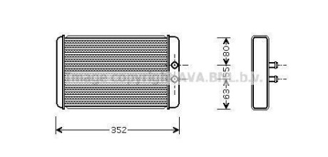 Радиатор отопителя салона Citroen Jumper Fiat Ducato Peugeot Boxer 2,0d 2,2d 2,8 AVA COOLING FTA 6265