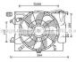 AVA HYUNDAI Вентилятор радіатора (з дифузором) ACCENT i25 10-, SOLARIS 10-, VELOSTER 1.6 11-, KIA HY7546