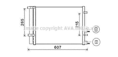 AVA HYUNDAI Радіатор кондиціонера (конденсатор) з осушувачем i20 08- AVA COOLING HYA5244D (фото 1)