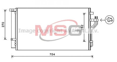 Конденсор кондиціонера Hyundai iX35/ KIA Sportage (AVA) AVA COOLING HYA5279D