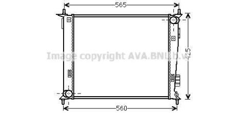 AVA KIA Радіатор системи охолодження двигуна SOUL I 1.6 09- AVA COOLING KAA2143 (фото 1)