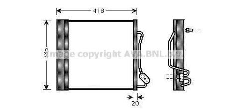 AVA SMART Радіатор кондиціонера (конденсатор) з осушувачем CABRIO, FORTWO, CITY-COUPE AVA COOLING MCA5010D (фото 1)