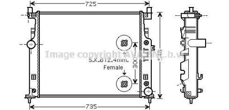 AVA DB Радіатор системи охолодження двигуна GL-CLASS (X164), M-CLASS (W164), R-CLASS (W251, V251) AVA COOLING MS2458