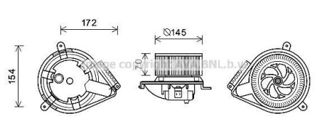 Вентилятор обігрівача салону MB Vito V638 AC- AVA AVA COOLING MS8626