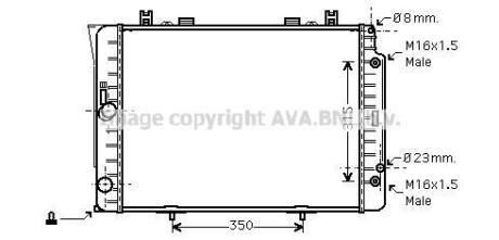 AVA DB Радіатор системи охолодження двигуна S-CLASS (W140) 91- AVA COOLING MSA2151 (фото 1)