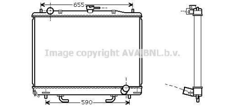 Радіатор охолодження двигуна Mitsubishi Pajero 3,2d 00> 07> AT AVA AVA COOLING MT2163 (фото 1)