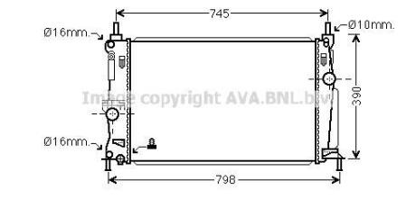 AVA MAZDA Радіатор системи охолодження двигуна 3 1.6 08- AVA COOLING MZ2254 (фото 1)