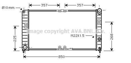 AVA OPEL Радіатор системи охолодження двигуна SINTRA 2.2 16V 96-, VAUXHALL AVA COOLING OL2285 (фото 1)