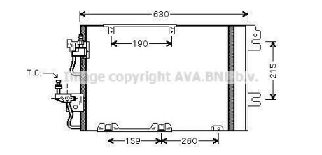 Радіатор кондиціонера OPEL ASTRA H (04-) (AVA) AVA COOLING OL5367D (фото 1)