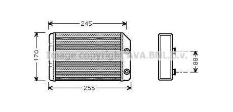 AVA OPEL Радіатор опалення VECTRA B 95- AVA COOLING OL6315 (фото 1)
