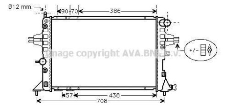 Радіатор ASTRAG/ZAFIRA AT +-AC 98- (Ava) AVA COOLING OLA2253