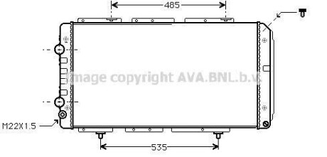 Радиатор охлаждения двигателя PSA Jumper Boxer, Fiat Ducato 2,0-2,8TD 02&gt; MT-AT AVA COOLING PE 2150 (фото 1)