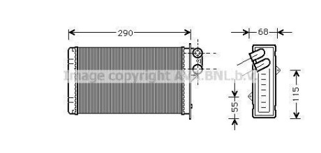 Радіатор опалювача P405/P406 ALL MT/AT 87-99 (Ava) AVA COOLING PE 6100