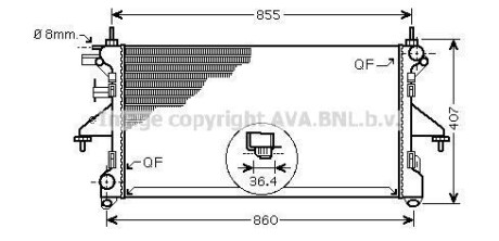 Радіатор, Система охолодження двигуна CLEVER FIT AVA COOLING PEA2304 (фото 1)