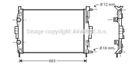 Радиатор охлаждения двигателя MEGANE2/SCENIC MT +-AC 02 (Ava) AVA COOLING RT2307