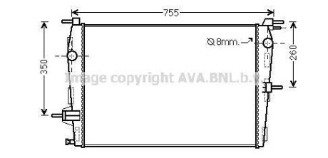 Радиатор охлаждения двигателя AVA AVA COOLING RT 2458