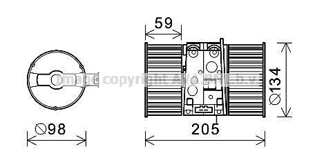 Вентилятор обігрівача салону Renault Megane III AC+ AVA AVA COOLING RT8586
