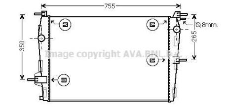 AVA RENAULT Радіатор системи охолодження FLUENCE Z.E. 12- AVA COOLING RTA2573 (фото 1)