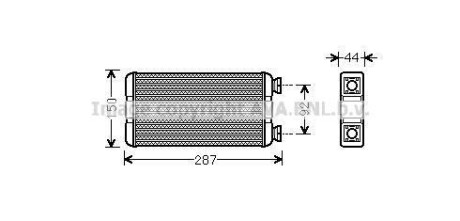 Радіатор обігрівача OPEL MOVANO/ RENAULT MASTER 03>10 (AVA) AVA COOLING RTA6457