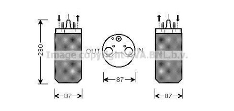 Осушувач кондиціонера Renault Trafic Opel Vivaro 10/06> 1.9d, 2.0-2,5d, 2.0i MT/AT AVA AVA COOLING RTD350