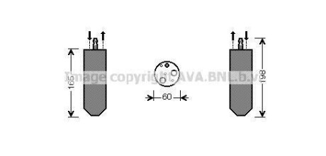 Осушувач кондиціонера Renault Duster 1,6i 10> AT, Logan 1,5d 1,6i 07> AVA AVA COOLING RTD364