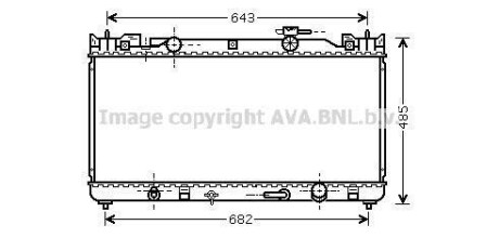 Радіатор охолодження TOYOTA CAMRY (01-) 2.0/2.4 (AVA) AVA COOLING TO 2282 (фото 1)