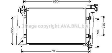 Радіатор охолодження двигуна Toyota Avensis 1,8i AT 03>08 AVA AVA COOLING TO2323 (фото 1)