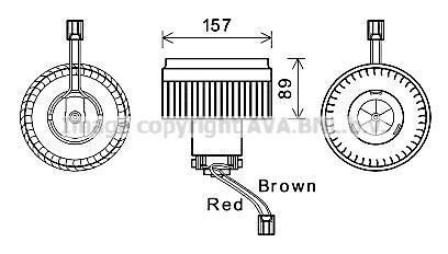 Вентилятор обігрівача салону Volvo XC90 (02-), S60 (00-), S80 (98-) AVA AVA COOLING VO8177