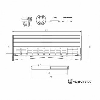 Фільтр масла з ущільнюючим кільцем BLUE PRINT ADBP210103