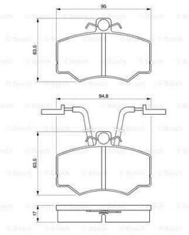 Гальмівні колодки дискові ALFA ROMEO 33 (907A)| 33 Sport Wagon (907B) BOSCH 0986424184