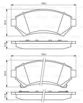 Колодки гальмівні дискові BOSCH 0986424466