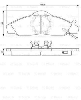 Гальмівні колодки дискові DAEWOO Korando/Musso 2.3,2.9,3.2 -05 BOSCH 0986424551