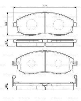 Колодки дискового тормоза BOSCH 0986424670 (фото 1)