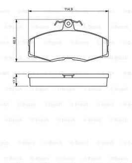 Колодки дискового тормоза BOSCH 0986468613