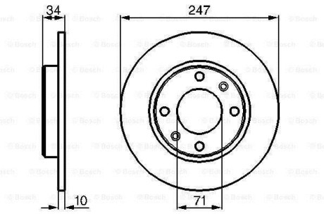 Диск тормозной задний PEUGEOT 405 247X10 BOSCH 0986478359