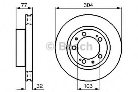 АКЦІЯ!!! Гальмівний диск AUDI/PORSCHE 80/928/944 \'\'FL BOSCH 0986478408 (фото 1)