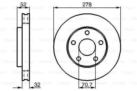 Диск гальмівний передній BOSCH 0986478486