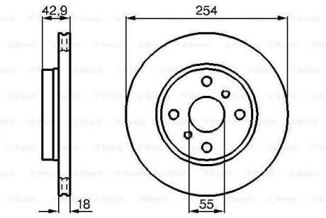 Гальмівний диск TOYOTA Paseo,Sera 1,5 88-99 BOSCH 0986478585 (фото 1)