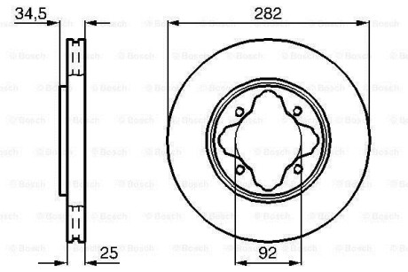 Гальмівний диск HONDA Accord \&#039;\&#039;F \&#039;\&#039;2,0-2,2 \&#039;\&#039;93-98 BOSCH 0986478634 (фото 1)