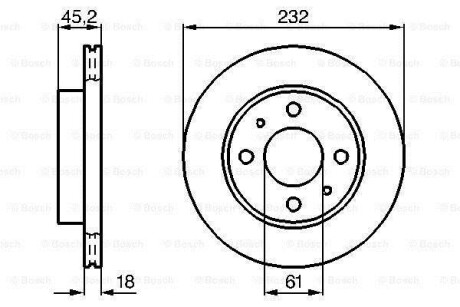 NISSAN Диск тормозной передний ALMERA 1.4I 16V BOSCH 0986478650