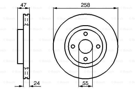 Диск тормозной передн. MAZDA 323F 1,9 16V/2,0D/TD 93- BOSCH 0986478989